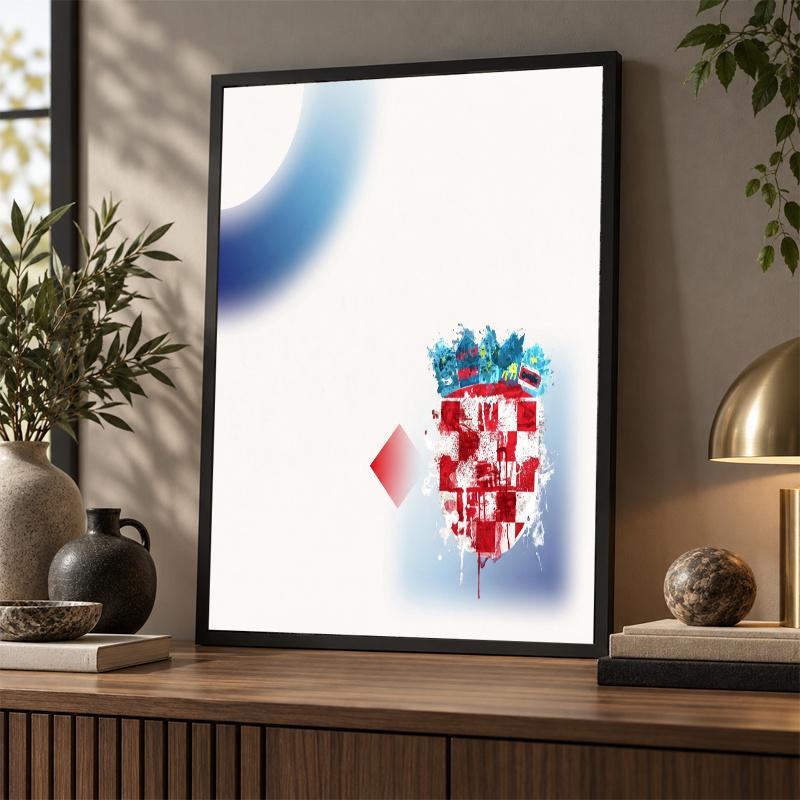 Croatia Football Diamond Painting Kit 5D Full Drill DIY Diamond Mosaic Wall Art Home Decor