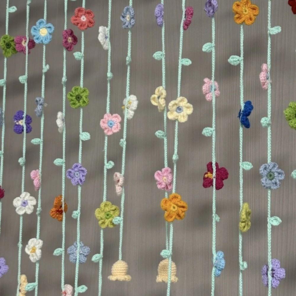 9pcs Hanging Artificial Flower Curtain Colorful Flowers Room Decorative Curtain  Bedroom Decoration