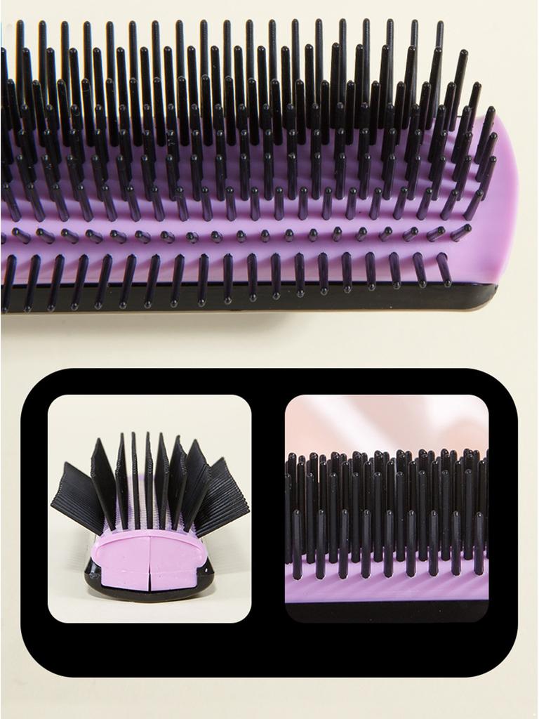 9 Row Cushion Hair Brush for Natural Curly Hair 3 Sizes Detangling Comb for Volumizing and Shaping Curls Gentle Defining Wide Teeth