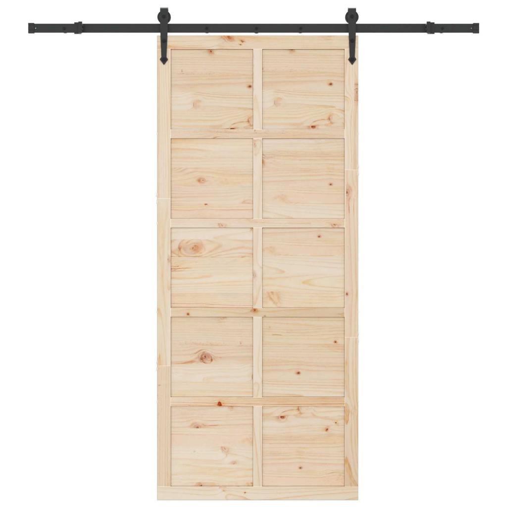 Sliding Door Natural 80 x 208 cm Solid Pine Wood