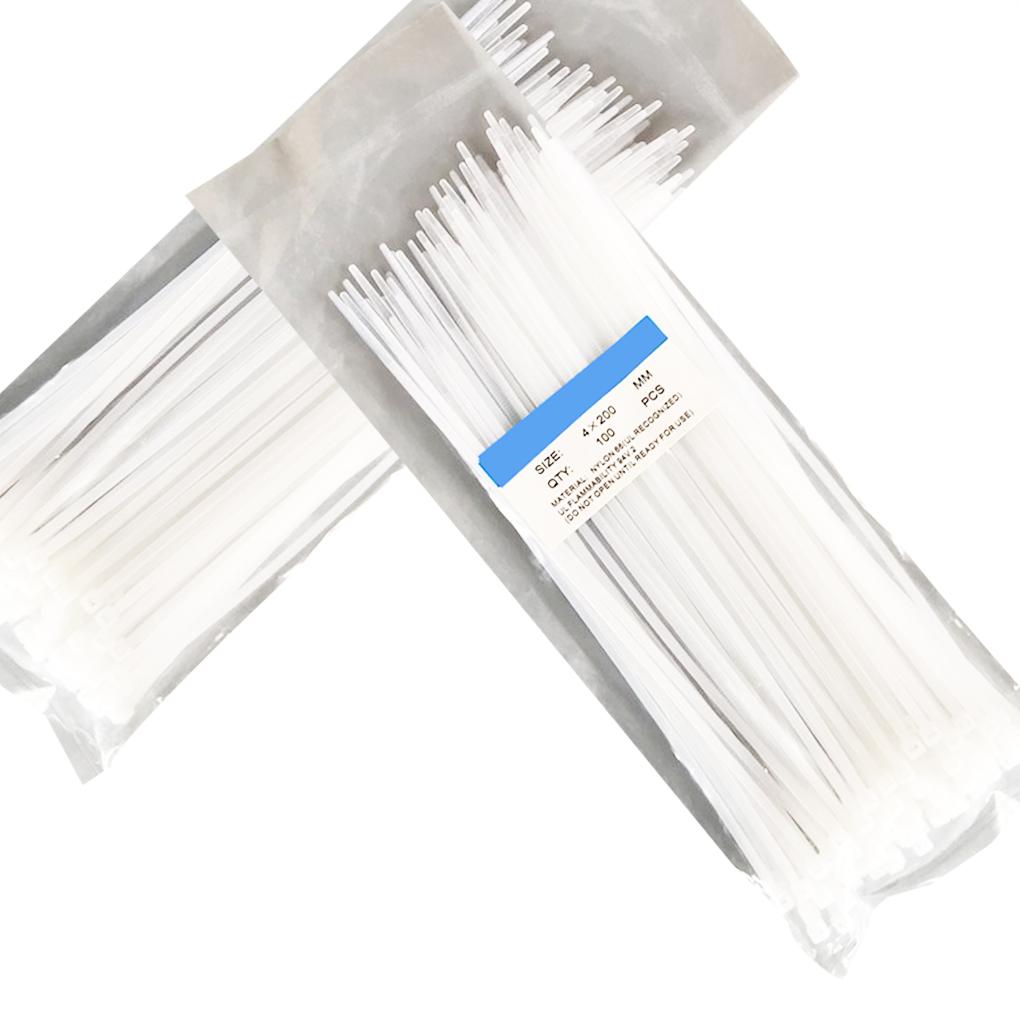 100pcs 8Colours Nylon Cable Ties Loop Tie Wire Self-Locking Strap