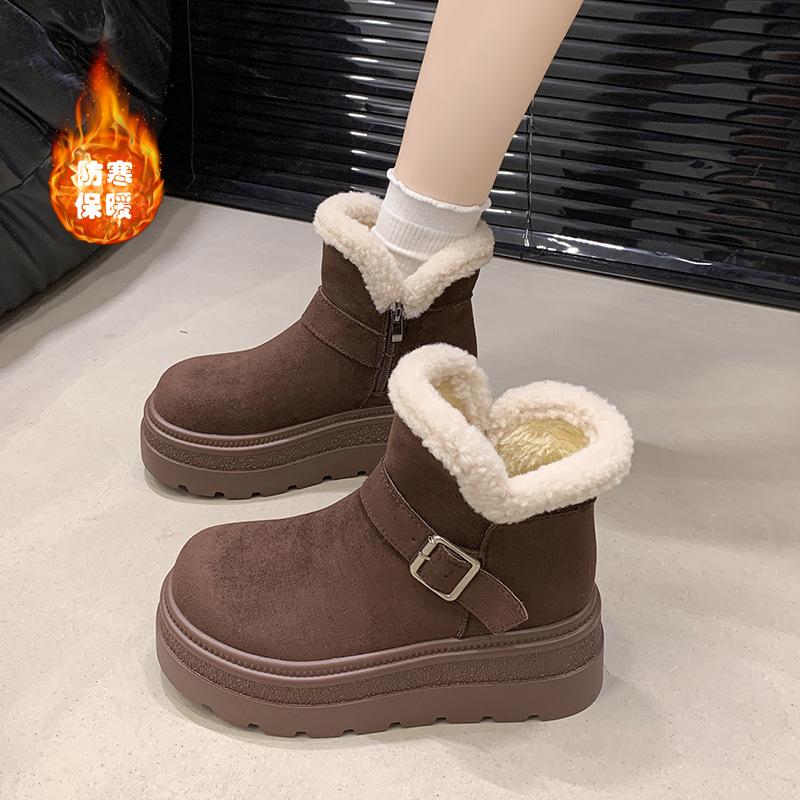 Thick-soled heightening snow boots women's new winter velvet thickened women's shoes snow shoes women's