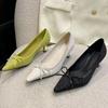 Fashion Fashion Rhinestone Bow Decoration Women Pumps Sexy Pointed Toe Satin Thin High Heels Elegant Banquet Shoes Women Mules Loafers