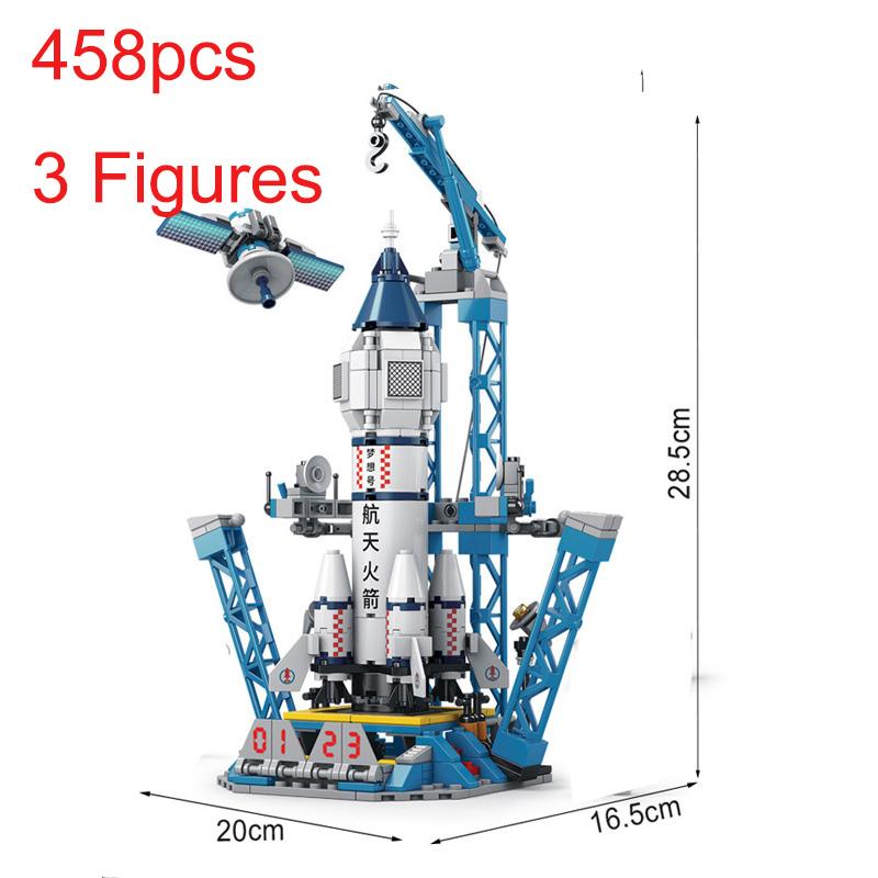 Children Space Shuttle Aviation Manned Rocket Building Blocks Astronaut Figure City Aerospace Model Lele Constructor Bricks Toys