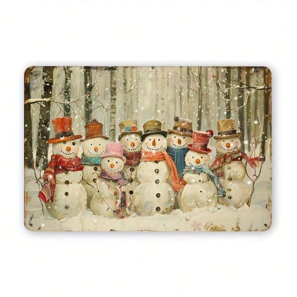 

Vintage Christmas Snowman Metal Tin Sign, Durable Iron Wall Art for Home Bar Garage Decor, Pre-Drilled 12x8 Inches 20x30 різнокольоровий