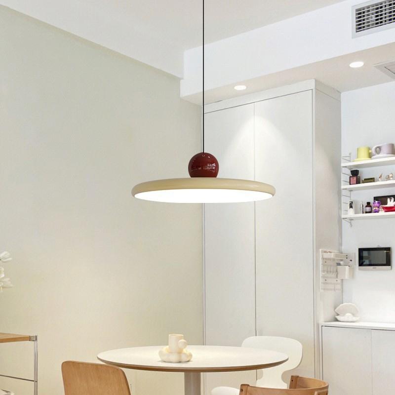 Modern LED Pendant Lights 40cm Green Flat Cover Hanging Lamps For Living Room Restaurant Coffee Shop Office Bar Lighting Luster