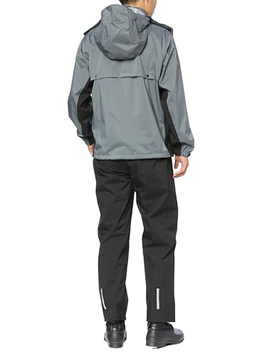 [Document] Rain Suit with Helmet Compatible Hood, Breathable and Waterproof, Charcoal G, Medium