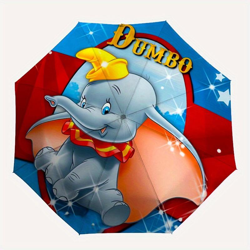 Disney Dumbo,Elephant,Circus Manual Opening and Closing Umbrella - 8-Rib Reinforced Folding Design, Lightweight and Portable, Suitable for D