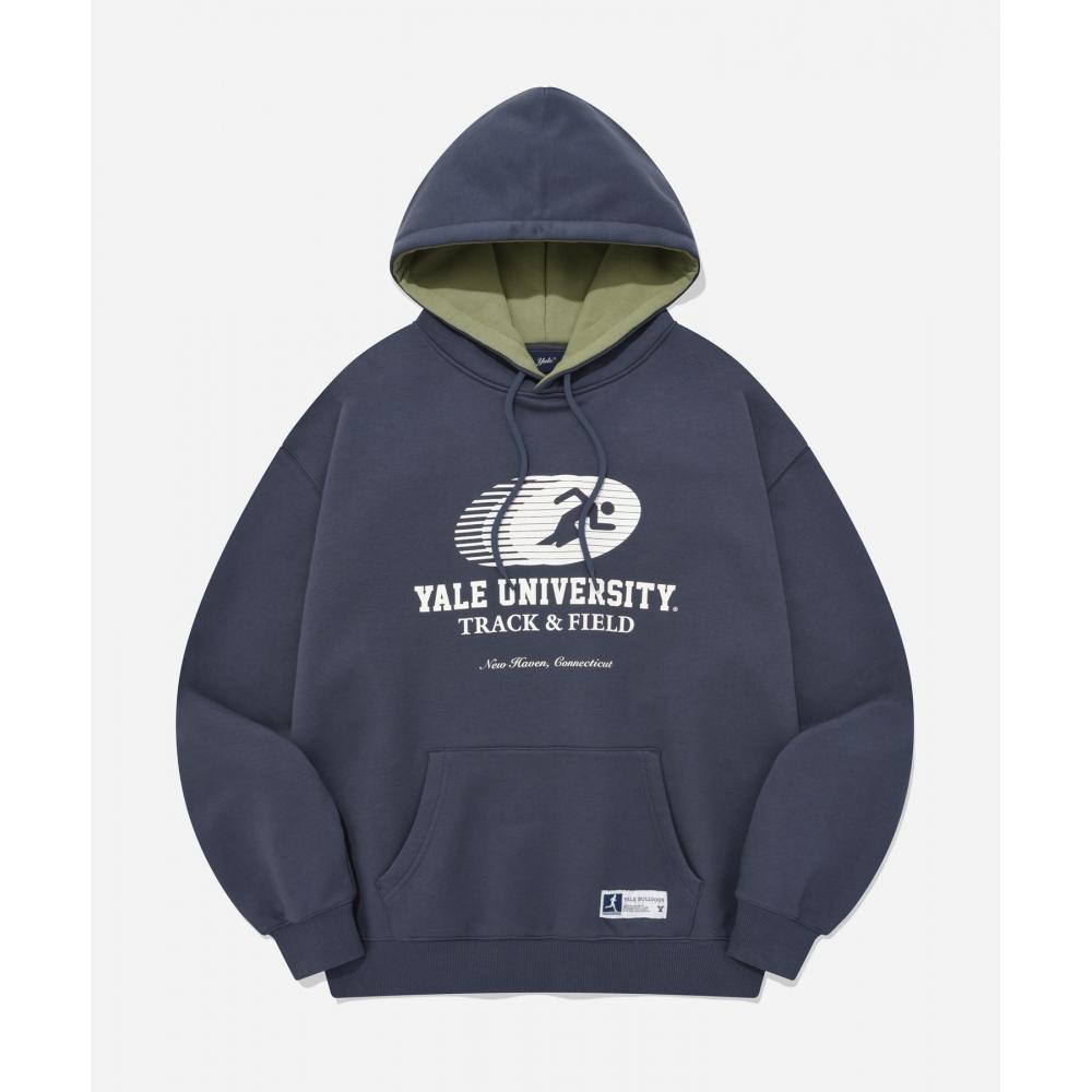

YALE UNIVERSITY TRACK FIELD HOODIE VTG NAVY