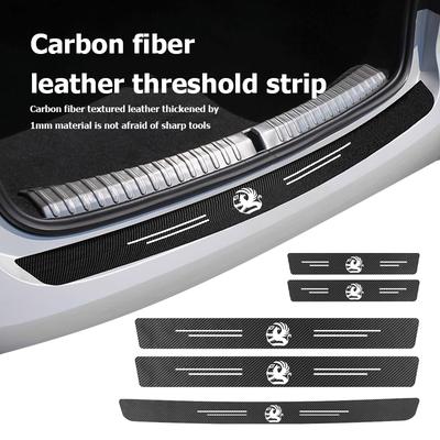 Pegatinas Accesorios Protector Antirayaduras para Umbral de Puerta de Fibra de Carbono de Coche Para Vauxhall Corsa Astra Mokka Grandland Crossland Combo Life