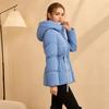Autumn and winter new fashion belt drawstring thick hooded cotton clothes women's winter coat black coffee gray pink
