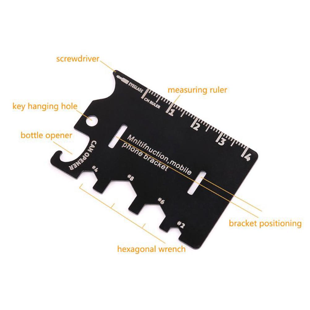 1Pc Folding Mobile Phone Bracket Mini Edc Card Bottle Opener Screwdriver Wrench
