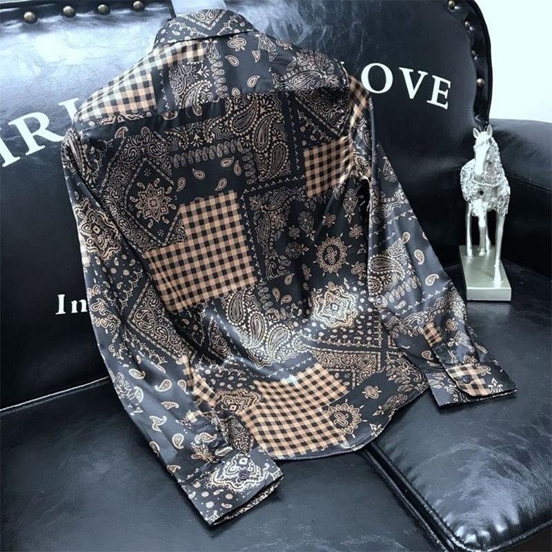 Summer New Turn Down Collar Streetwear Harajuku Y2K Shirt Male Long Sleeve Casual Fashion Vintage Cardigan Blouse Hombre Top Men