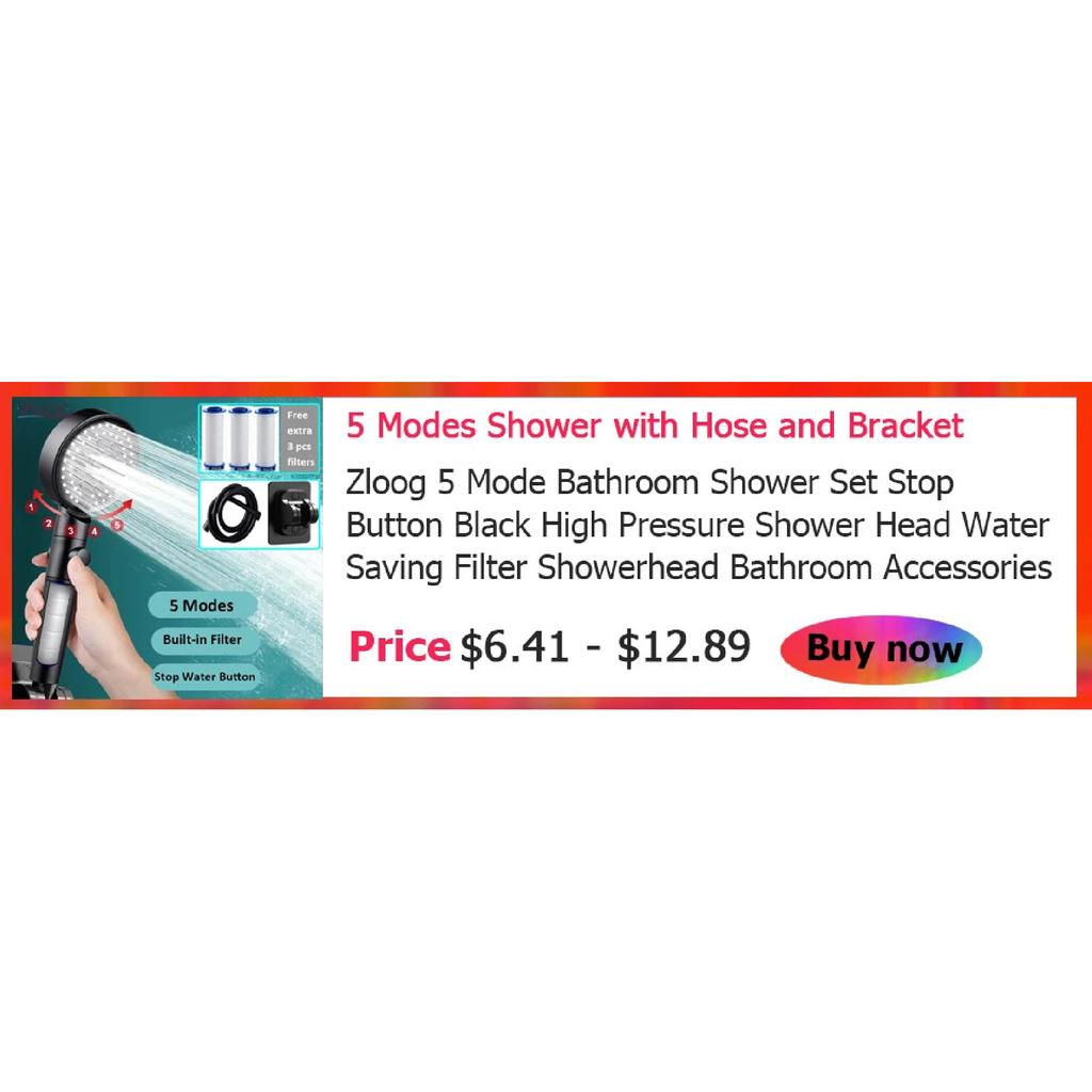 Zloog Bathroom LED Shower Head Color Changing Temperature Sensor Handheld Showerhead Spa High Pressure Anion Filter Shower Head