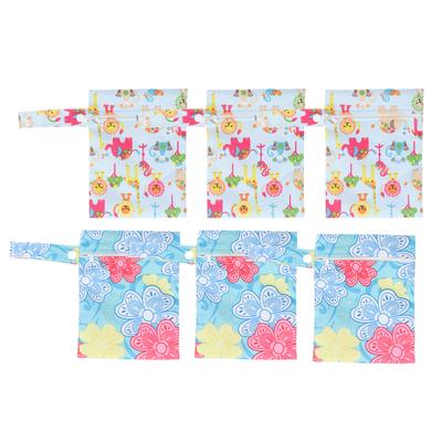 3pcs Cloth Diaper Bag Zippered Pocket Water Resistant Printed Reusable Travel Beach Pool Yoga Gym We