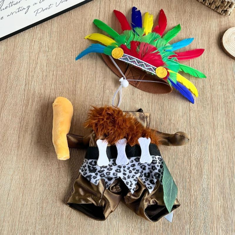 Halloween Dogs Costume American Indian Outfit Pet Costume Cats Dogs Cosplay Costume Set Pet Wear