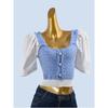 Pullover Classic Style Summer Knitwear Clothing Sweater Patchwork Fake Two-Piece Stylish Open Back Tops