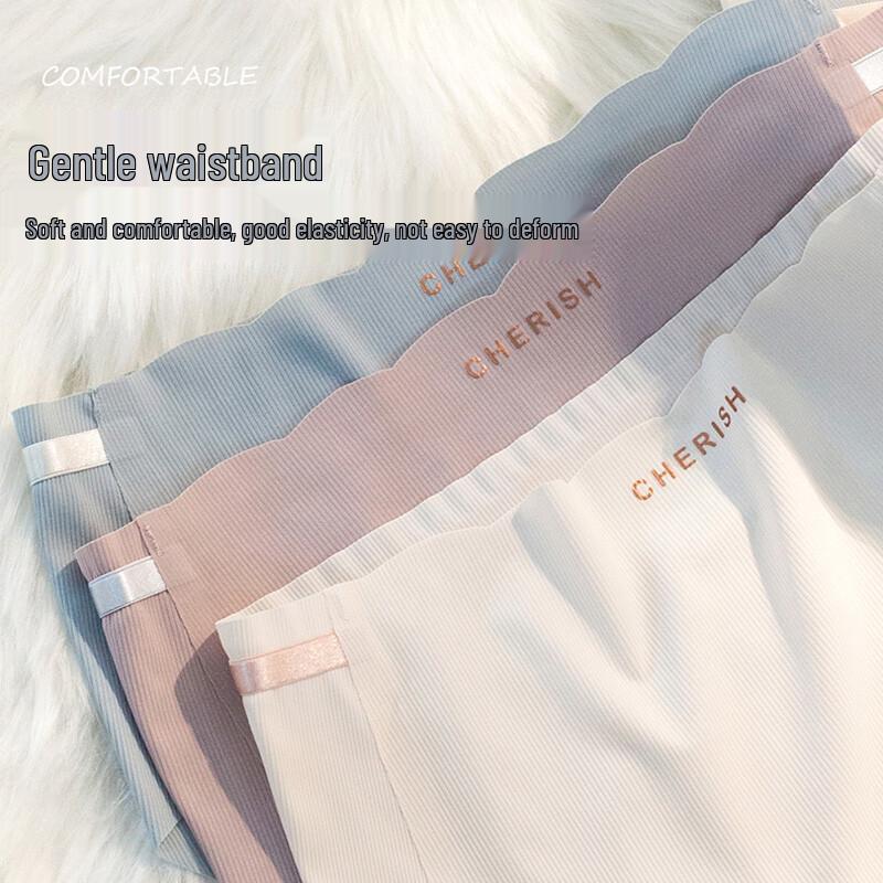 Yu Zhaolin Women's Seamless Mid-Waist Cotton Crotch Briefs 4-Pack