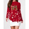2026 New Year Christmas Party Dress, Women's Long Sleeve Round Neck Casual Tight Mini Dress