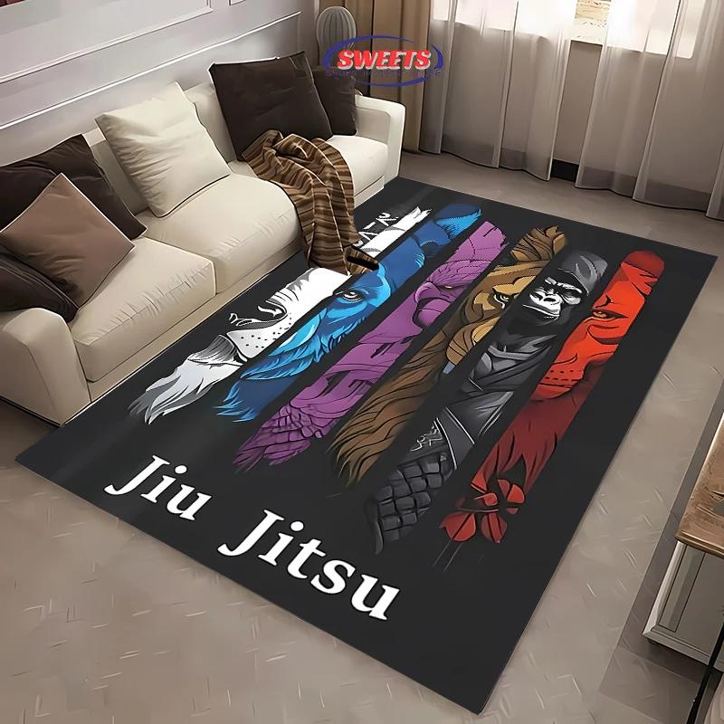 Jiu Jitsu Mma Koberec 3D HD Tisk pro Obývací Pokoj Ložnici Podložka Pohovka Rohožka Podlahový Koberec Protiskluzový Dekor Odolná Pratelná Podložka Dárek