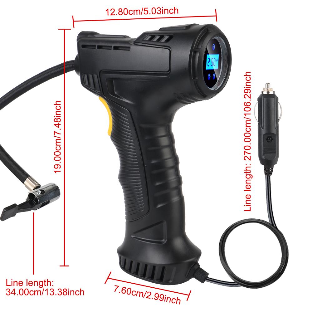 Digital Display With LED Light Inflatable Pump Car Air Compressor for Car Bicycle Car Tire Inflator 75PSI Automatic Stop 120W