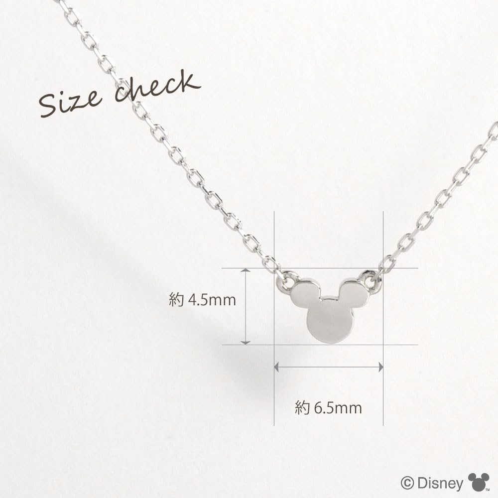 Disney Mickey Mouse Platinum Flat Pendant Necklace, Elegant and Simple, Perfect Gift for Christmas (PPCDS20326)