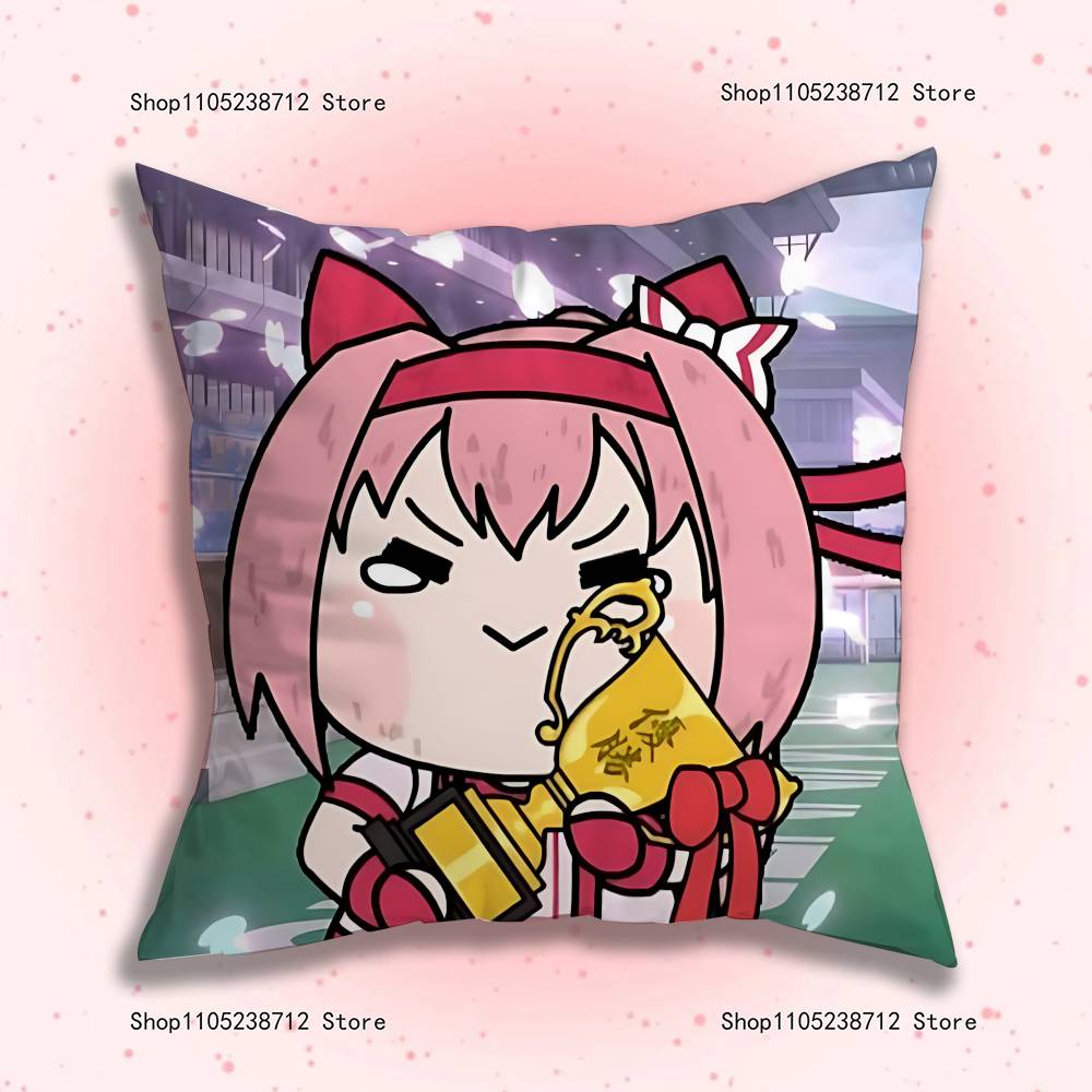 Haru Urara U-Umamusume Anime Kissenbezug Staubmilbenfreier Kissenbezug Unsichtbarer Reißverschluss Seidiger Kurzflor Sofakissenbezug