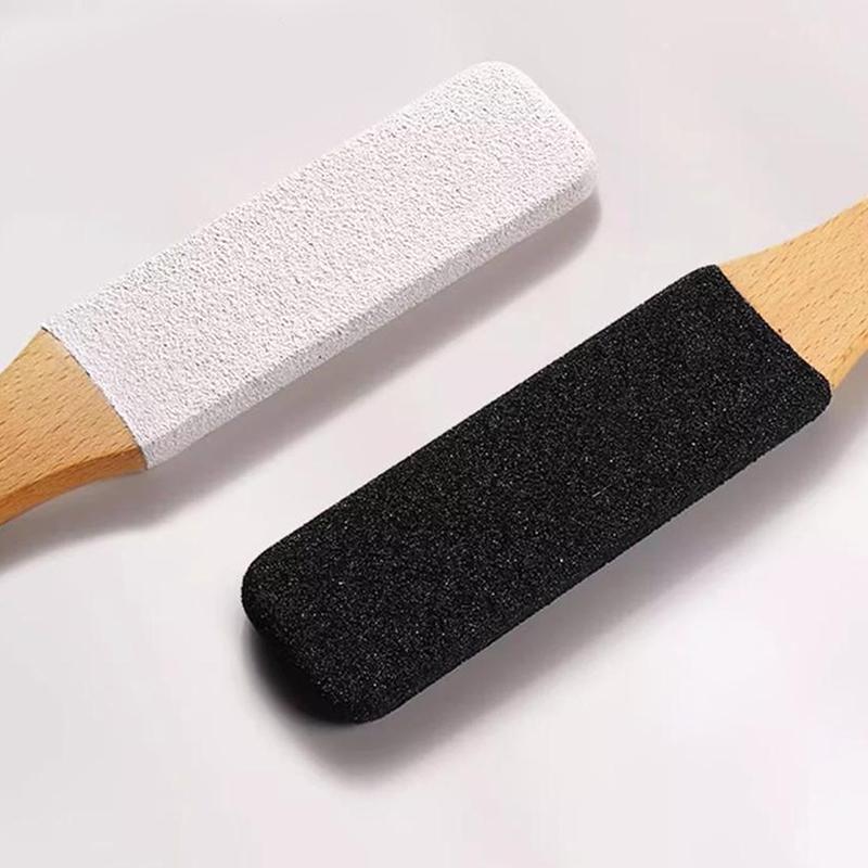 Bamboo Handle Foot File 360° Natural Pumice Stone Exfoliator Professional Pedicure Tool For Callus Removal Dead Skin Foot Scrubb