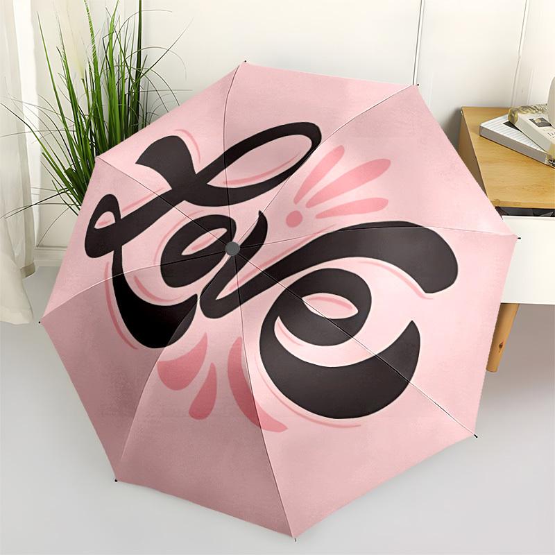 

1pc Love Heart Automatic Opening/Closing Umbrella with Operation & Windproof Canopy - Folding Design, Holiday Gift yy260225191