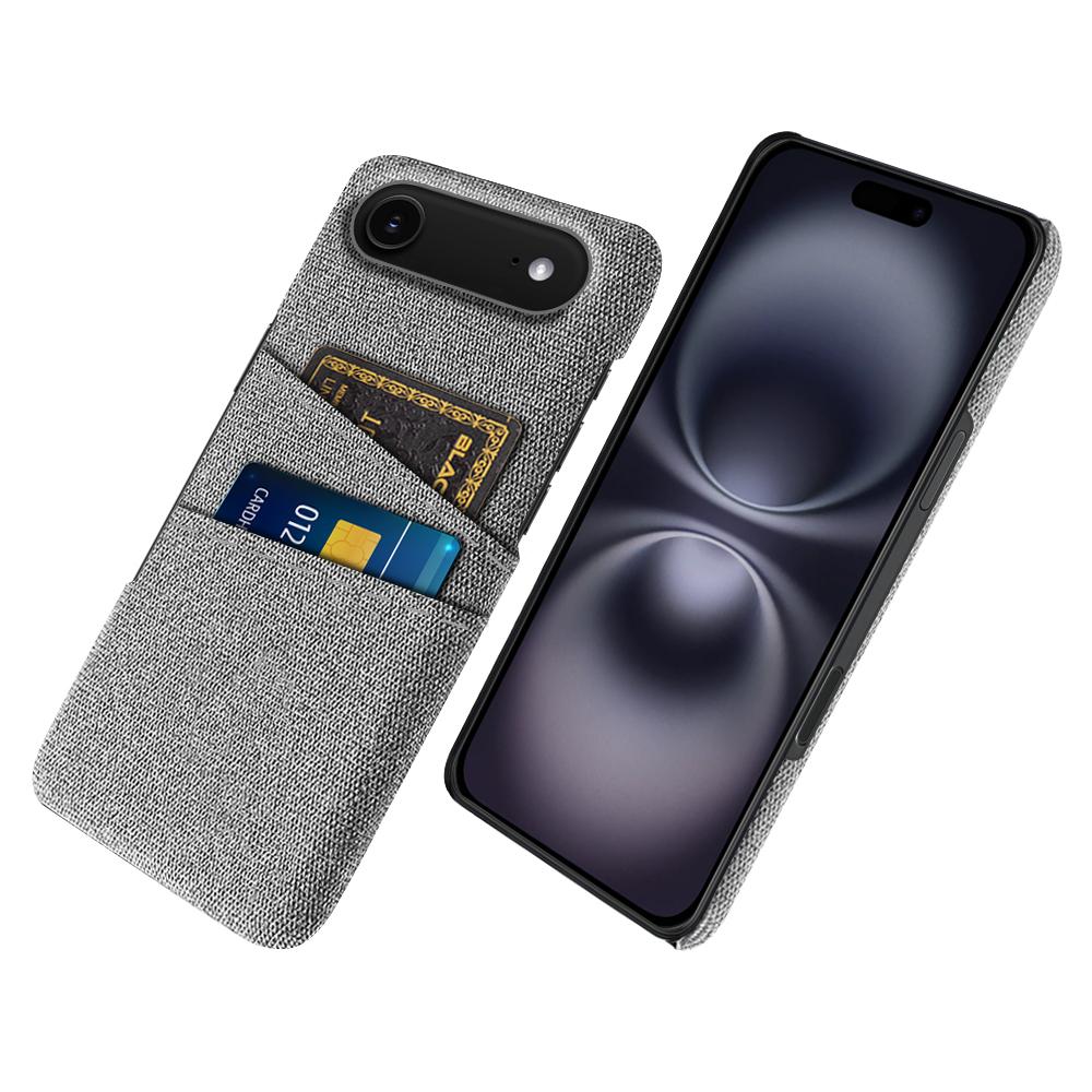 For iPhone Air Case Cloth + Hard PC Phone Cover with Dual Card Slots