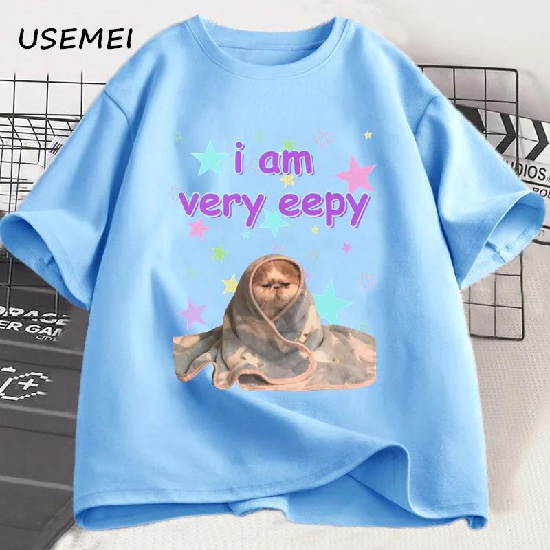 

Я Очень Ипи Смешной Кот Одеяло Футболка Милый Сонный Кот Графическая Футболка Женщины Мужчины Круглый Вырез Принт Футболка Короткий Рукав Уличная Одежда 4XL