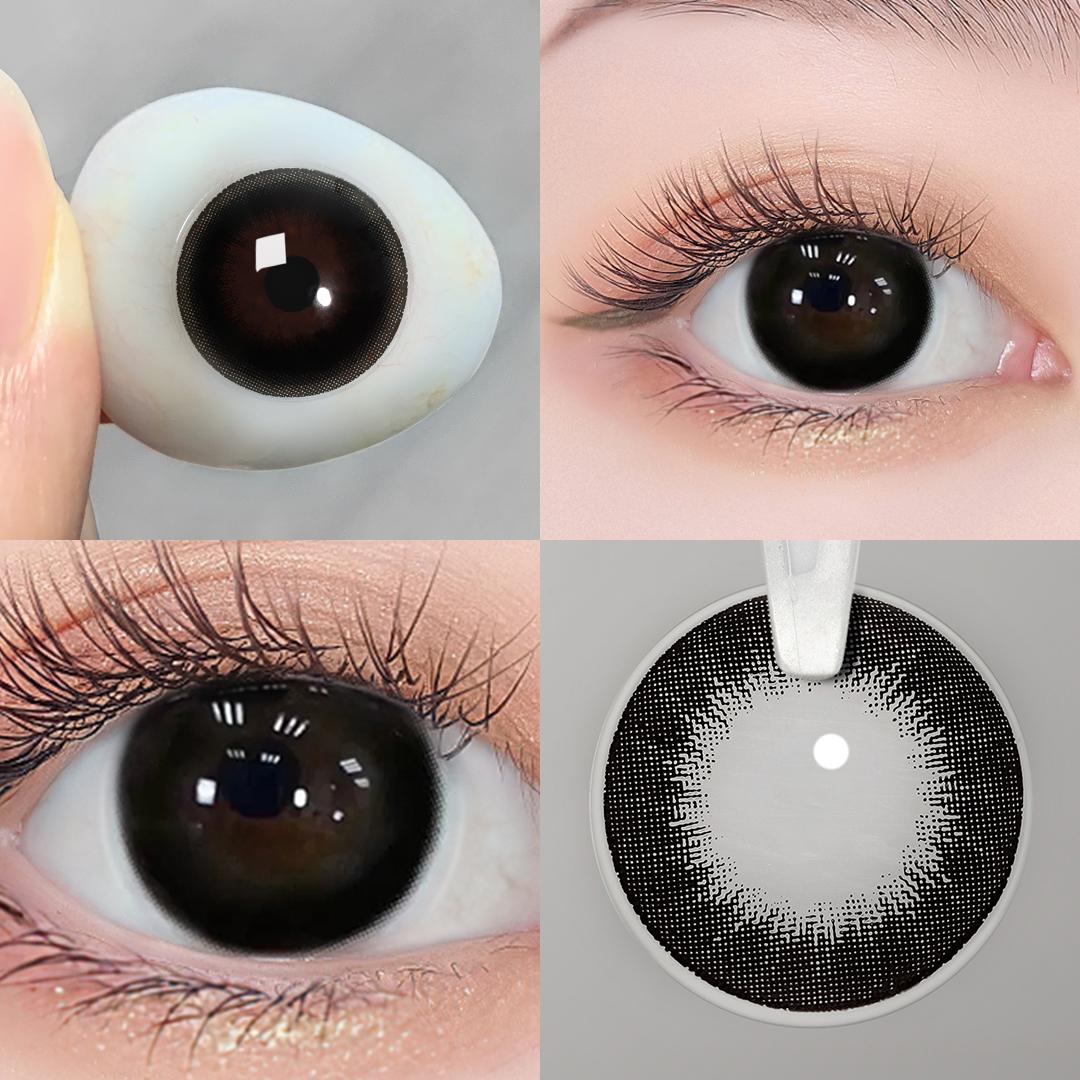 

-1.00~-6.00 Magister 1Pair Цветные контактные линзы для глаз Линзы для близорукости Контактные линзы с градуировкой Модные линзы Серые линзы для глаз 0 чёрный