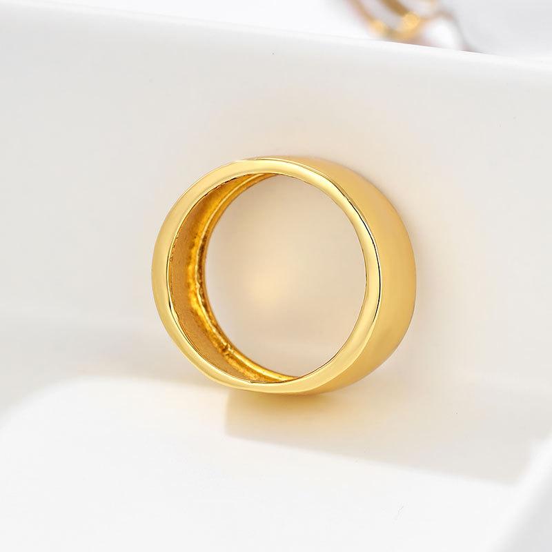 Korean Version of Fashion Ring Individual Frigid Men and Women Niche Hipster Cold Ring Glossy Ring
