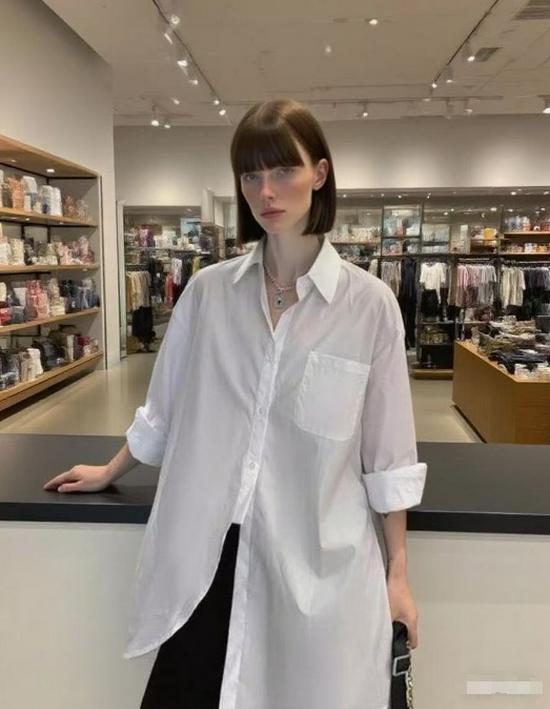 

Трендовая женская рубашка средней длины с неровным разрезом сбоку, уникального дизайна, осень/зима 2025 Small белый