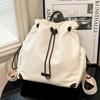 Fashion Casual Washed Canvas Bag Women's Large Capacity Casual Versatile Commuter Backpack Travel Drawstring School Bag