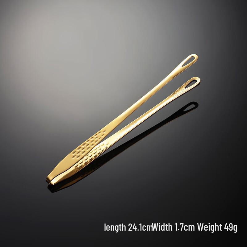 Qianxing 304 Stainless Steel Gold Food Tongs