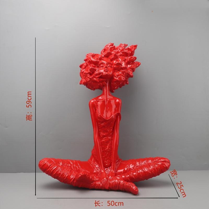 Modern Abstract Art Figure Sculptures, Resin Crafts, Statues, Fashionable Girl Figure Portraits, Home Decoration Accessories