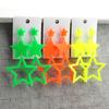 Star Earrings for Women Neon Color Hollow Star Dangle Earrings Sparkle-Star Drop Earrings Jewelry Gift Valentines Day