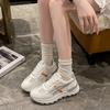Fashion Spring Thick Bottom Women's Shoes 2025 Summer Casual Patchwork Leather Sneakers Casual Vulcanised Shoes Ladies Chaussure Femme