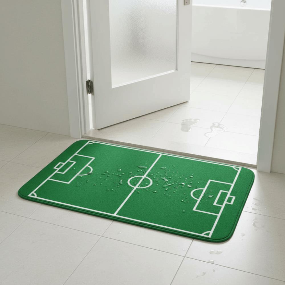 Flannel Football Field Floor Mat Non-slip Small Rug Home Decor Small Carpet Bathroom