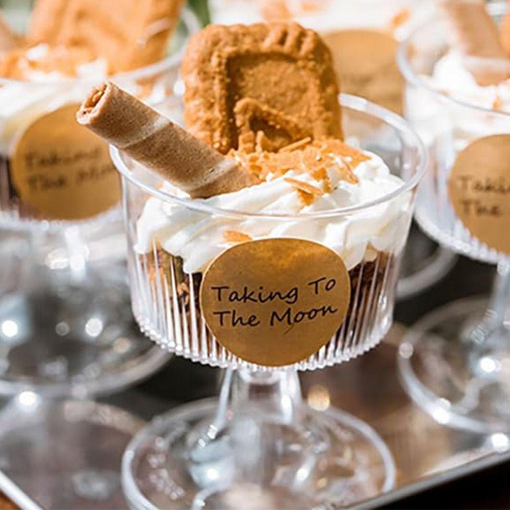 10pcs Plastic Mousse Cup Elegant Pudding Cup Food Container Disposable Dessert Cups  Christmas Party