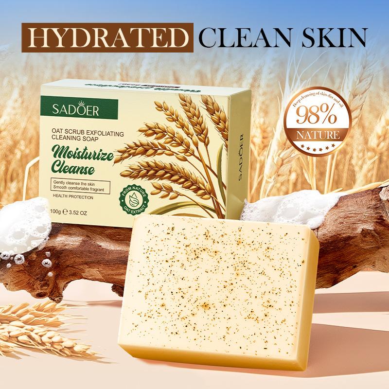 Jabón Exfoliante de Avena 100g Jabón Limpiador Exfoliante Limpieza Corporal Jabón Artesanal