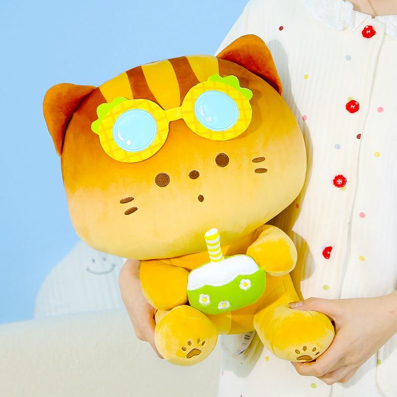 Super Cute Bake Bread Kitten Plush Toys Soft Fluffy Tasty Dessert Cat Throw Pillow Lovely Sleeping Pillow Kawaii Home Decor