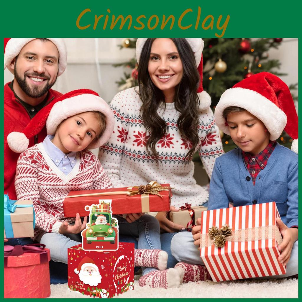 Claus Santa Red Pattern Paper Gift Box Holiday Christmas Prop Atmosphere