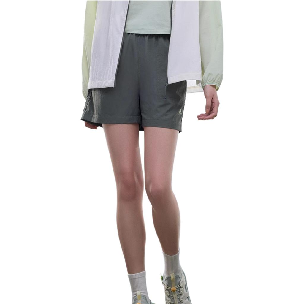 Anta Outdoor Series Solid Color Mid Waist Breathable Versatile Loose Fit Five Point Casual Shorts Women shorts Seaweed-Green 962526501-5
