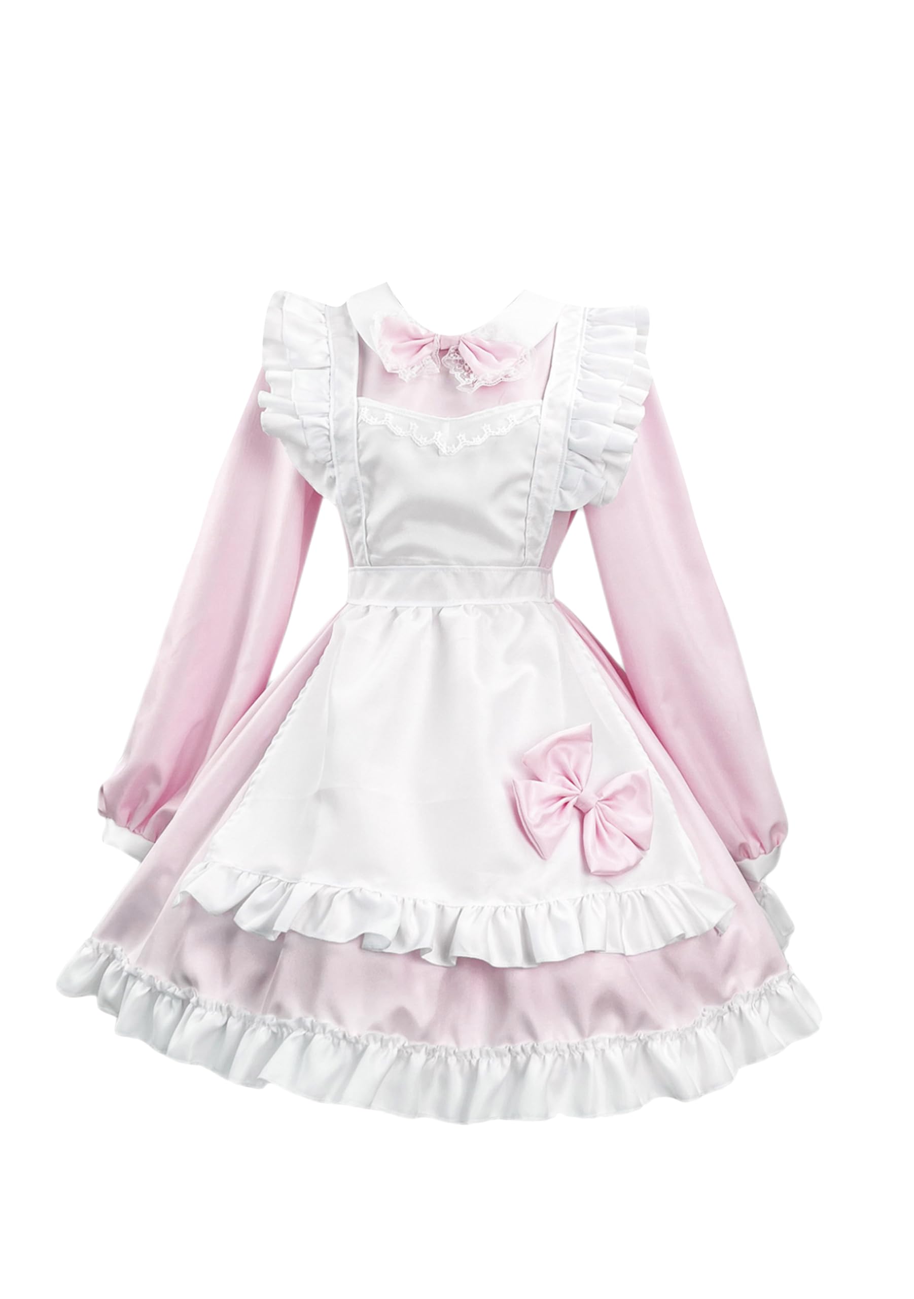 

EIDEFE Halloween Maid Cosplay Lolita Costume with Moe for School Maid and Light Size 2XL Bow, Loli, Festivals, Cafes, More, Pink,