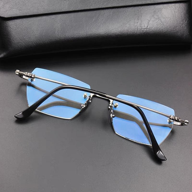 New Frameless Retro Metal Frame Hd Reading Glasses Men's Anti-blue Light Elderly Reading Glasses JH265