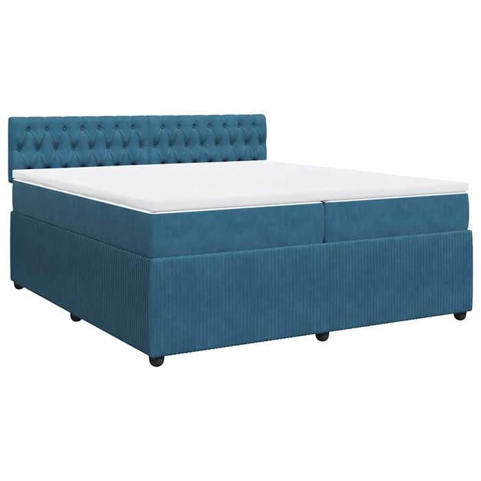 Maison Exclusive - Sommier à lattes de lit et matelas Bleu 200x200 cm velours