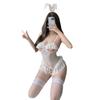 Women's Suspender Hollowed Out Bodysuit See-through Bunny Girl Cosplay Lace Jumpsuit Rabbit Ear Girl Temptation Tight Clothes