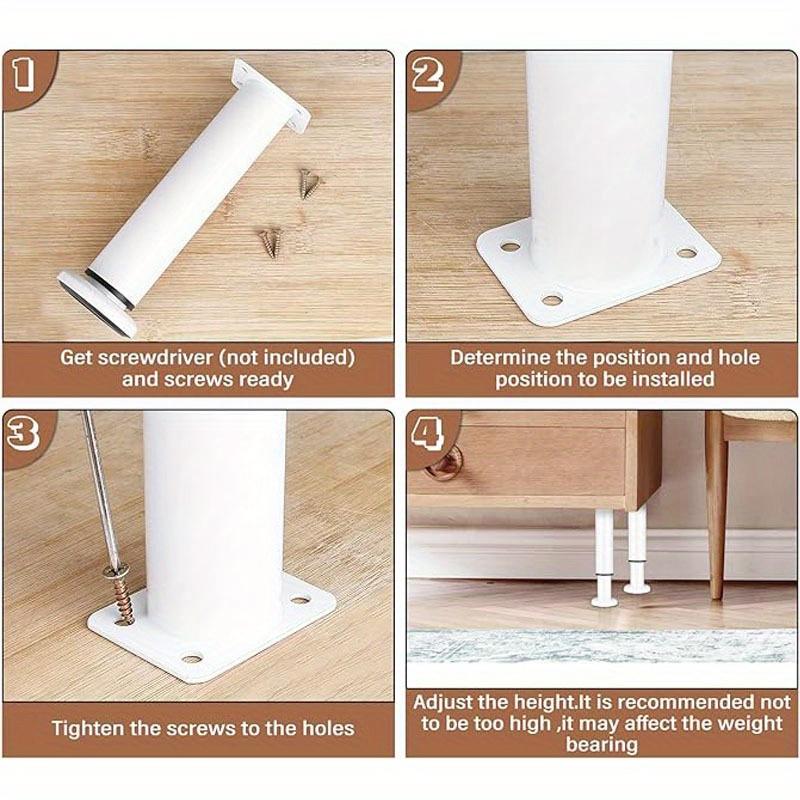 4pcs Adjustable Furniture Legs Stainless Steel Support Feet Heavy Duty Replacement Legs